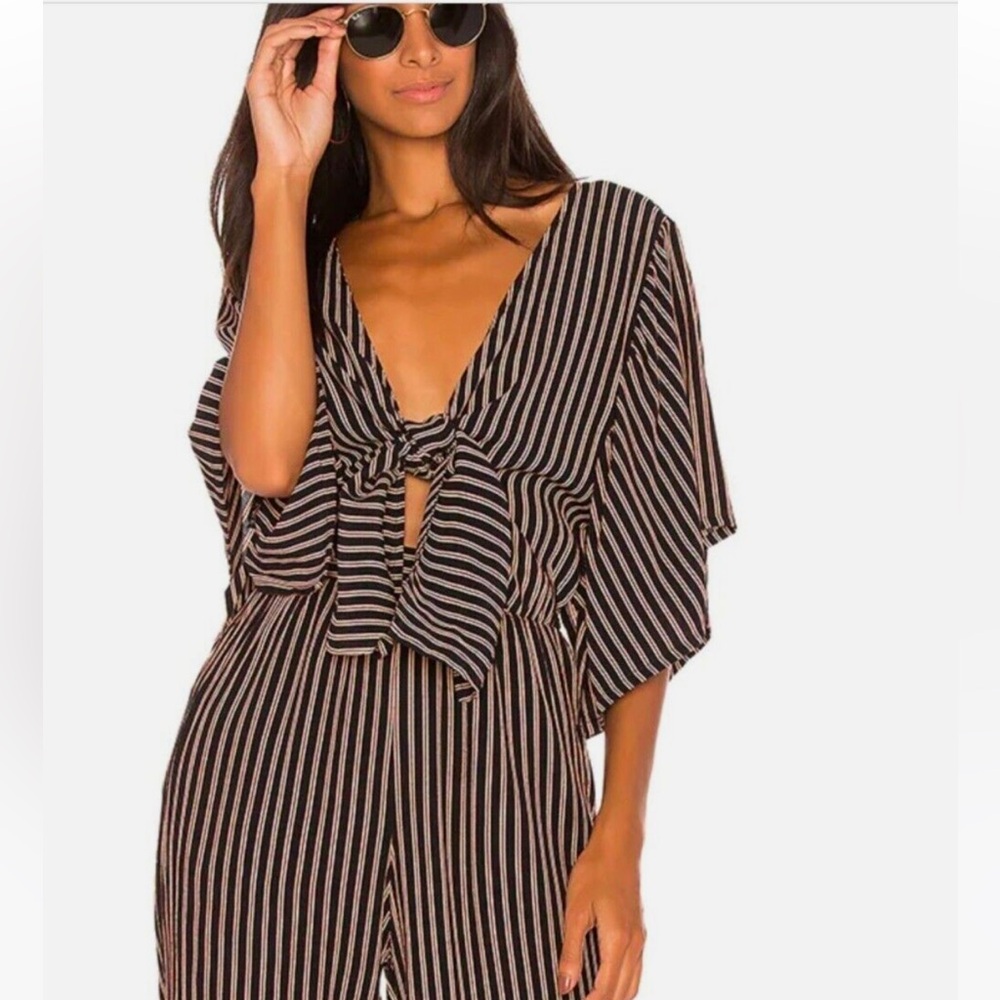 Faithfull the Brand Tilos San Marino Striped Jumpsuit Size 4